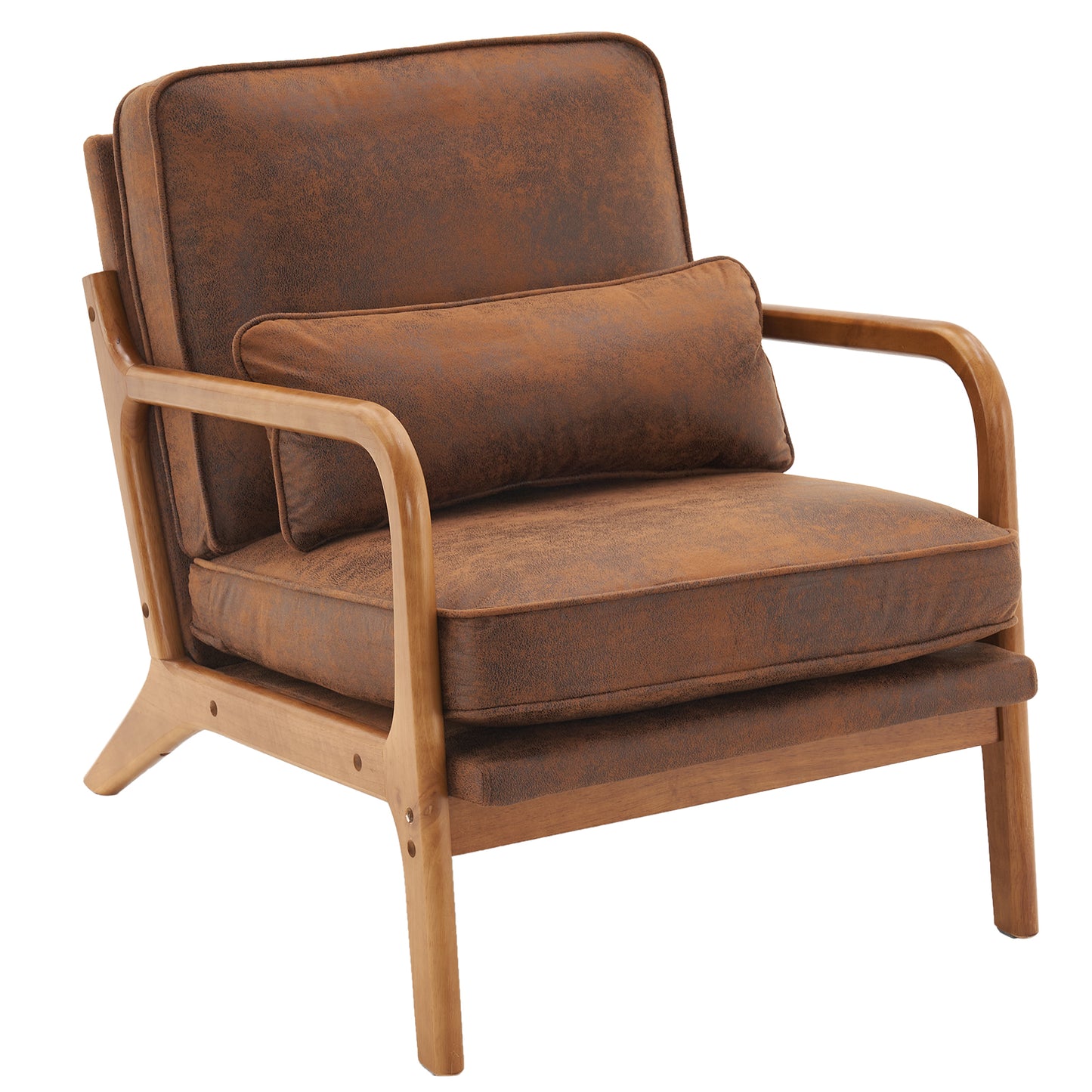 Oak Armrest Oak Upholstered Single Lounge Chair