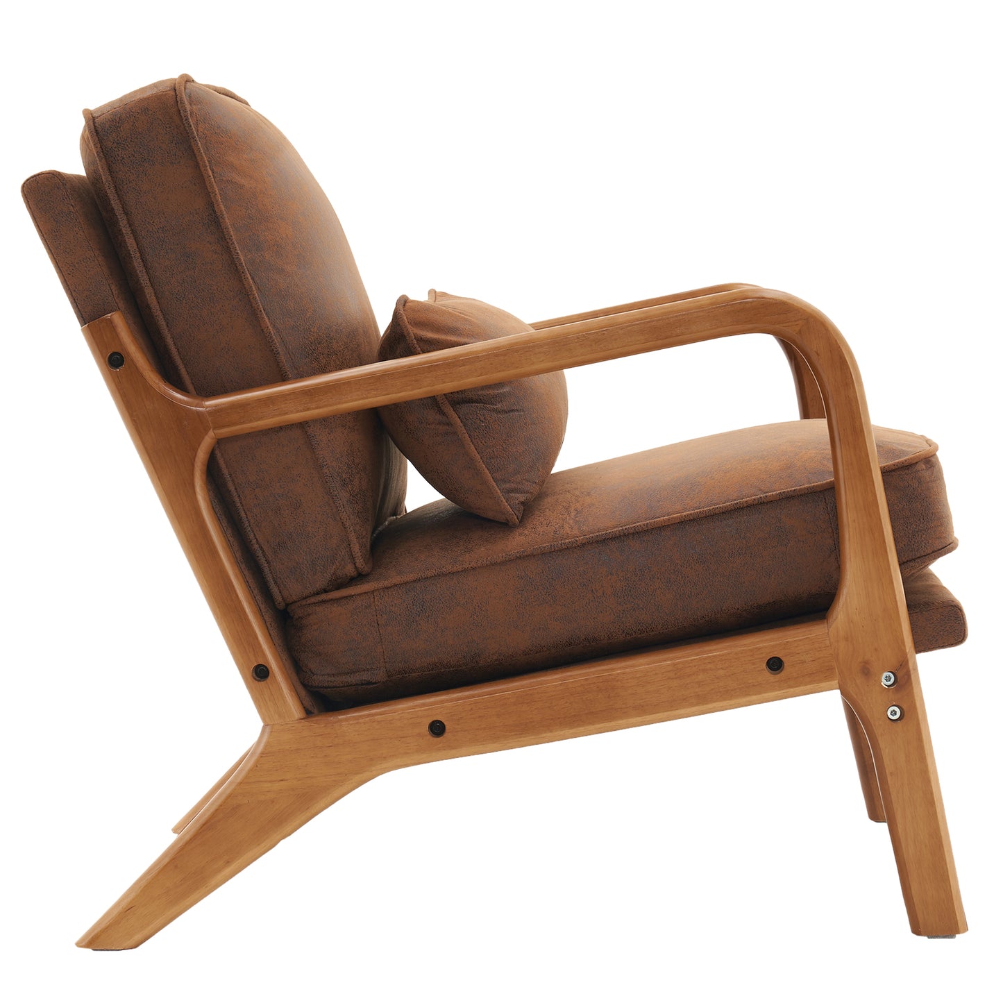 Oak Armrest Oak Upholstered Single Lounge Chair