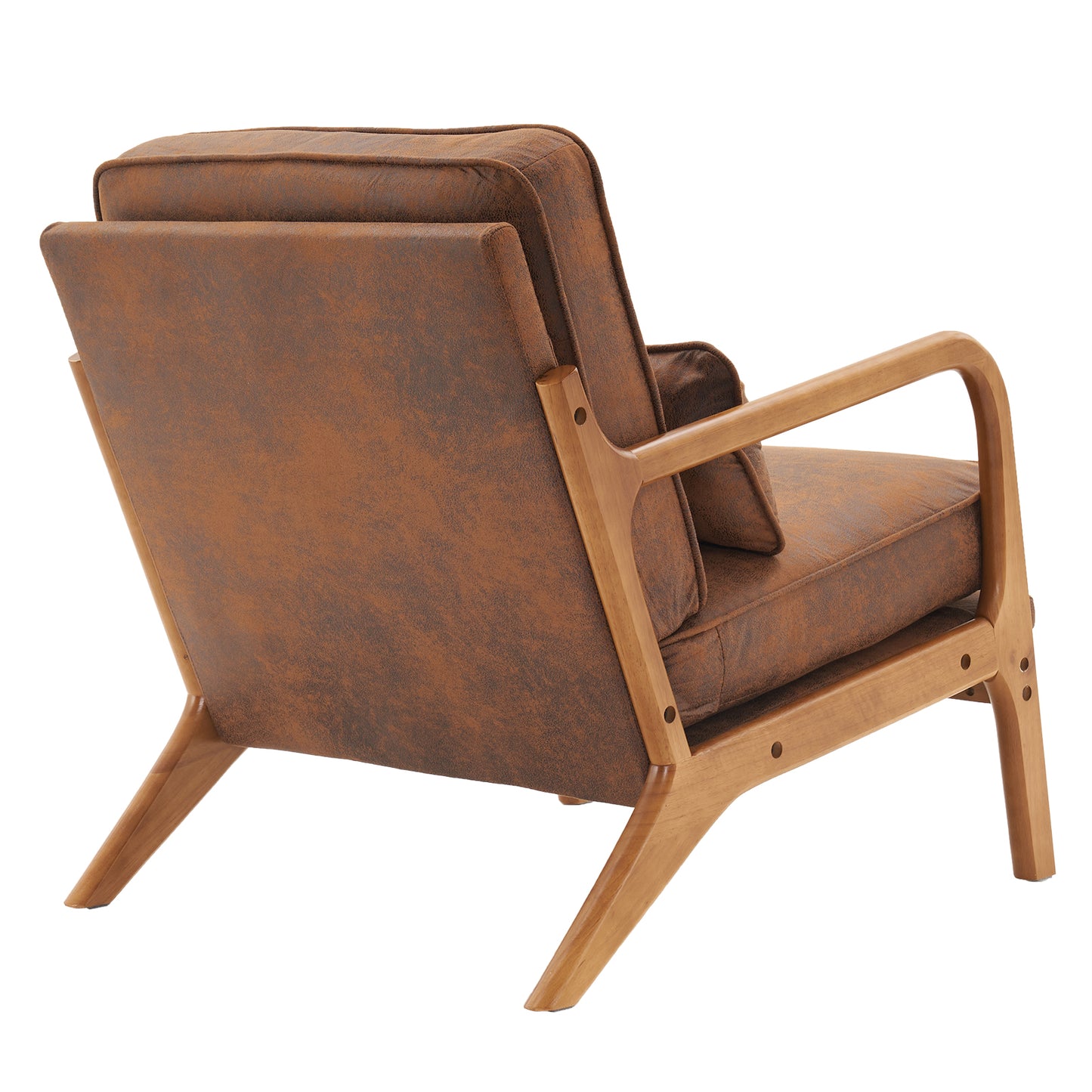 Oak Armrest Oak Upholstered Single Lounge Chair