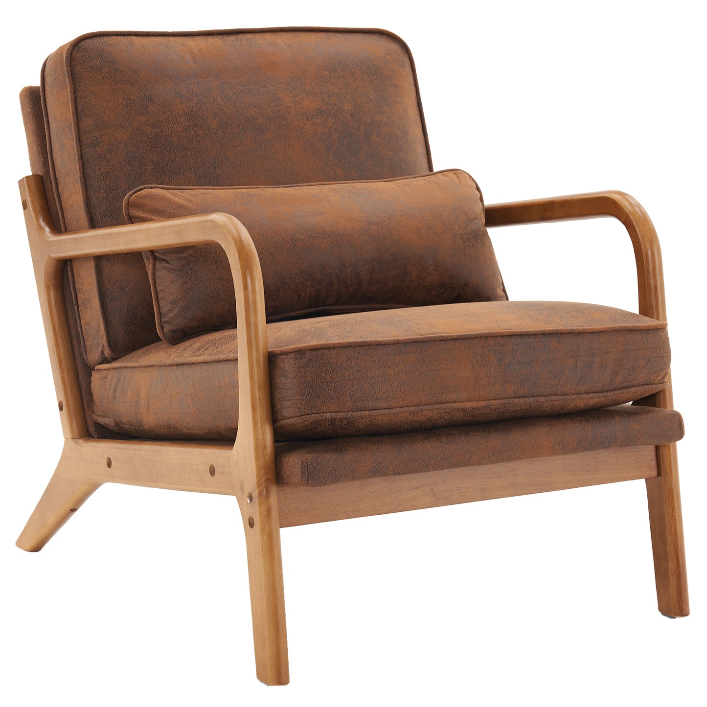 Oak Armrest Oak Upholstered Single Lounge Chair