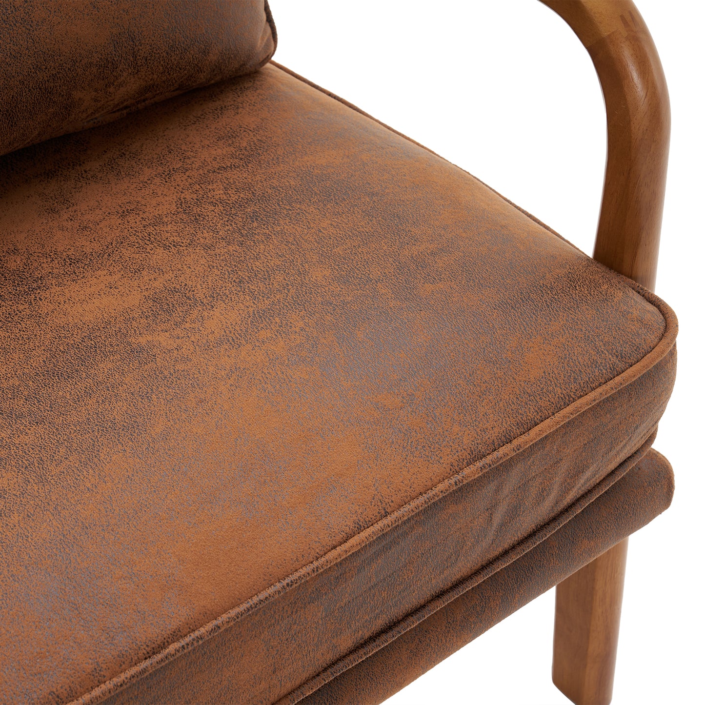 Oak Armrest Oak Upholstered Single Lounge Chair