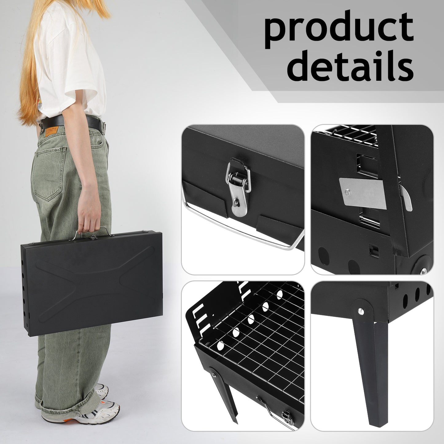 Portable Square Charcoal Grill