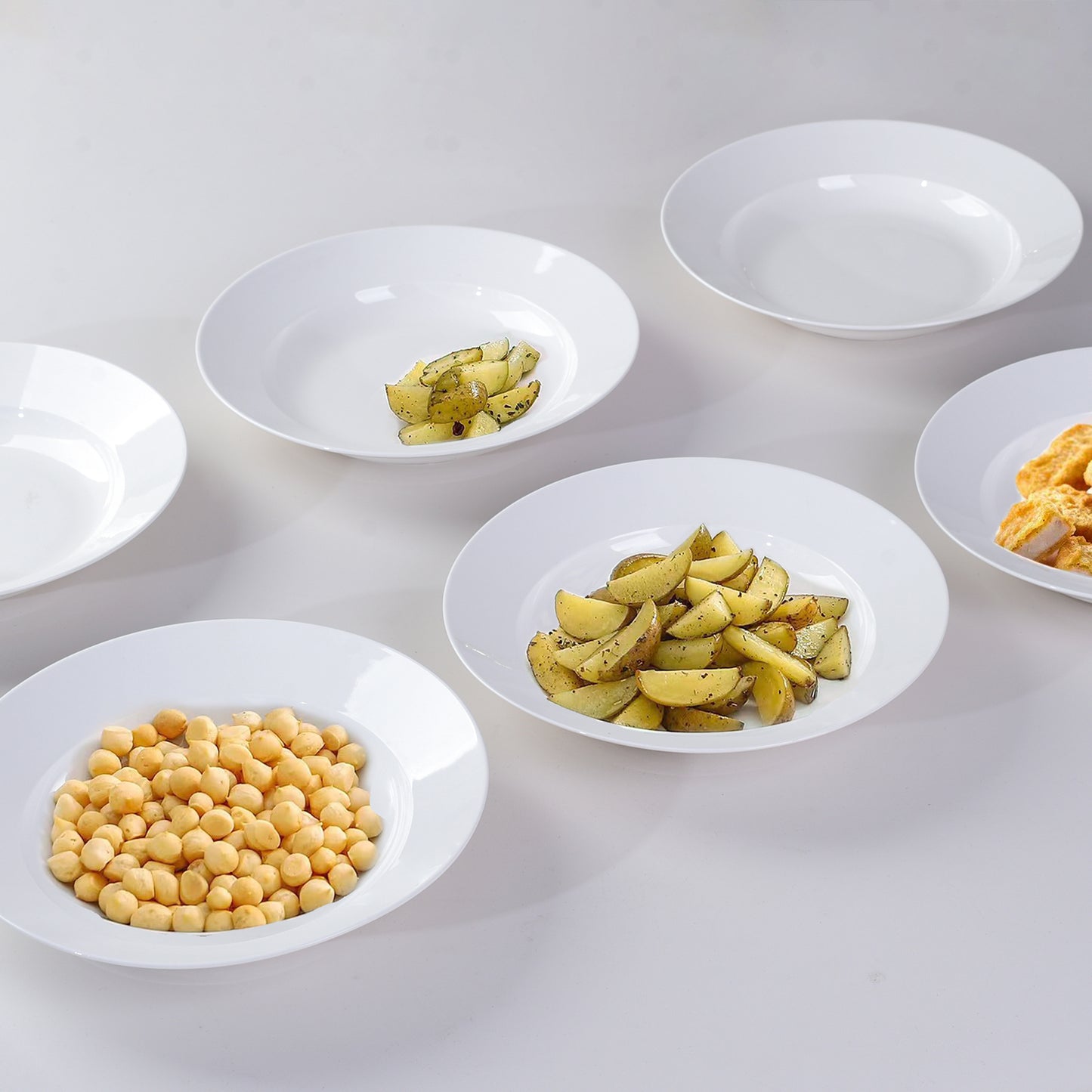 White Dinner Plates Set of 6 - Smooth Glaze