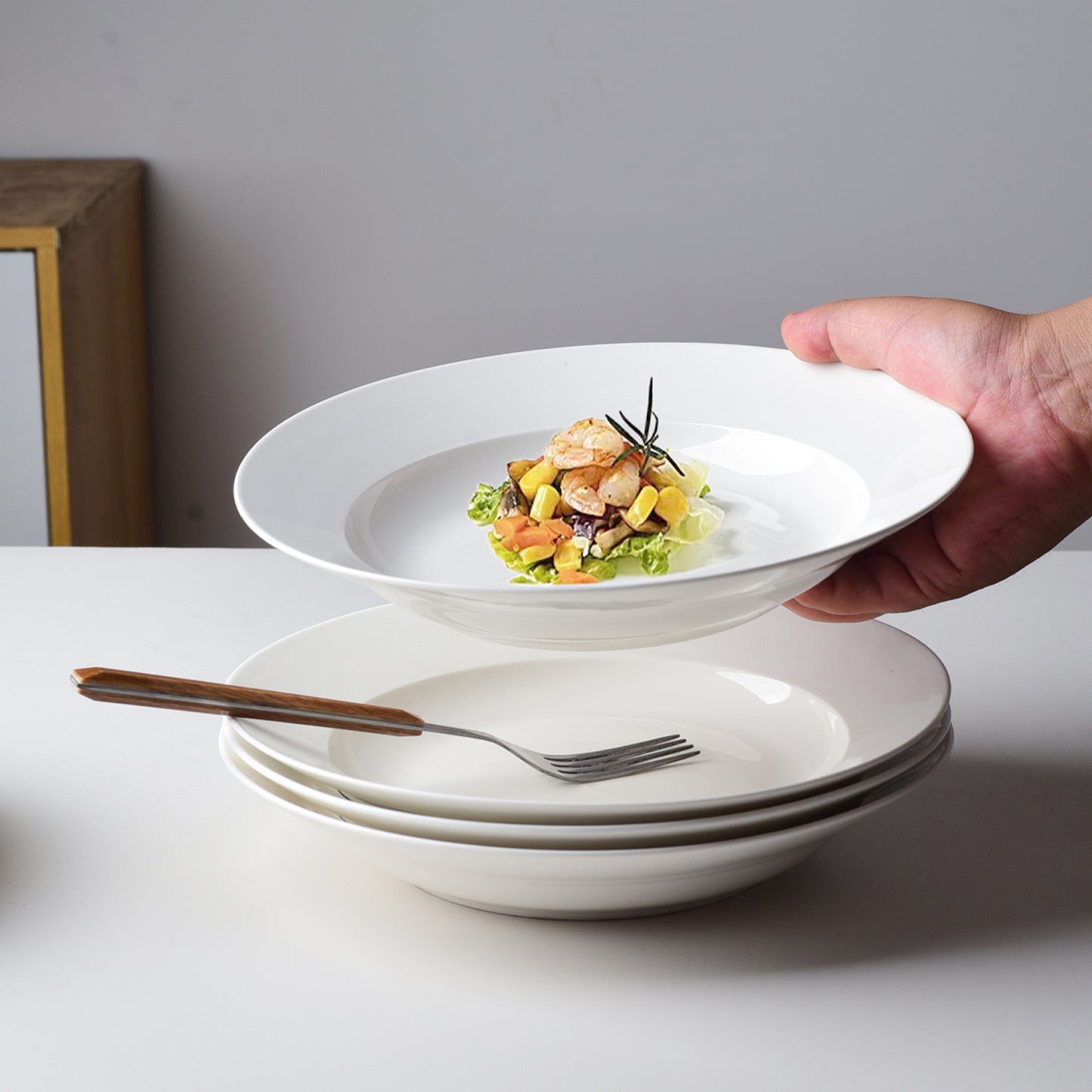 White Dinner Plates Set of 6 - Smooth Glaze