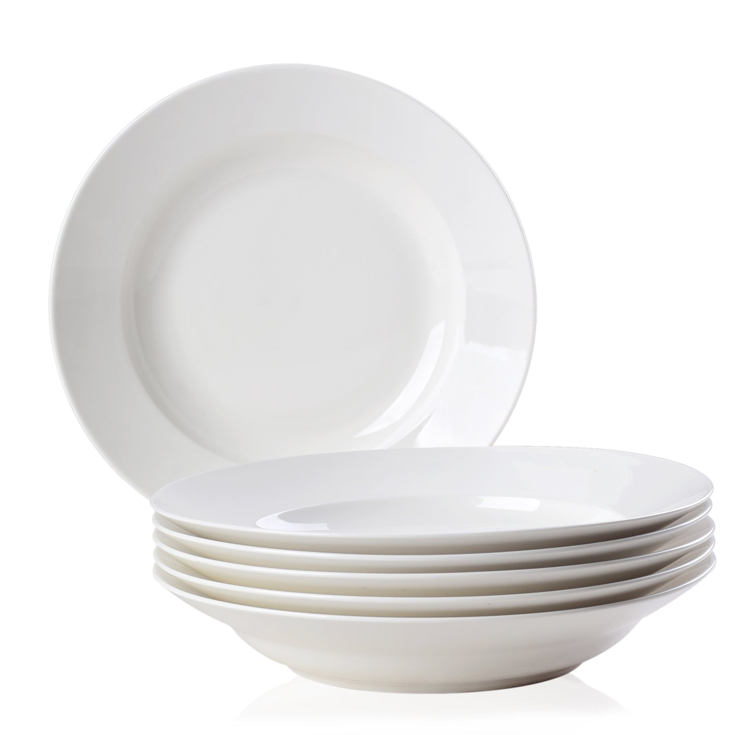 White Dinner Plates Set of 6 - Smooth Glaze