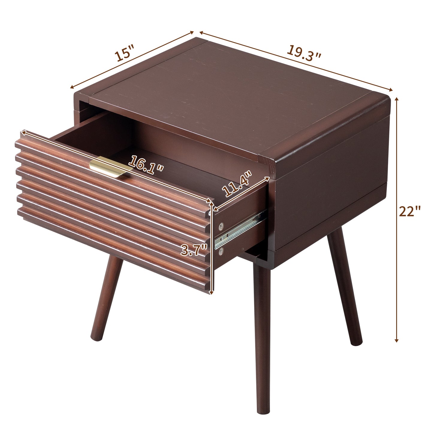 Wood Nightstand End Side Table