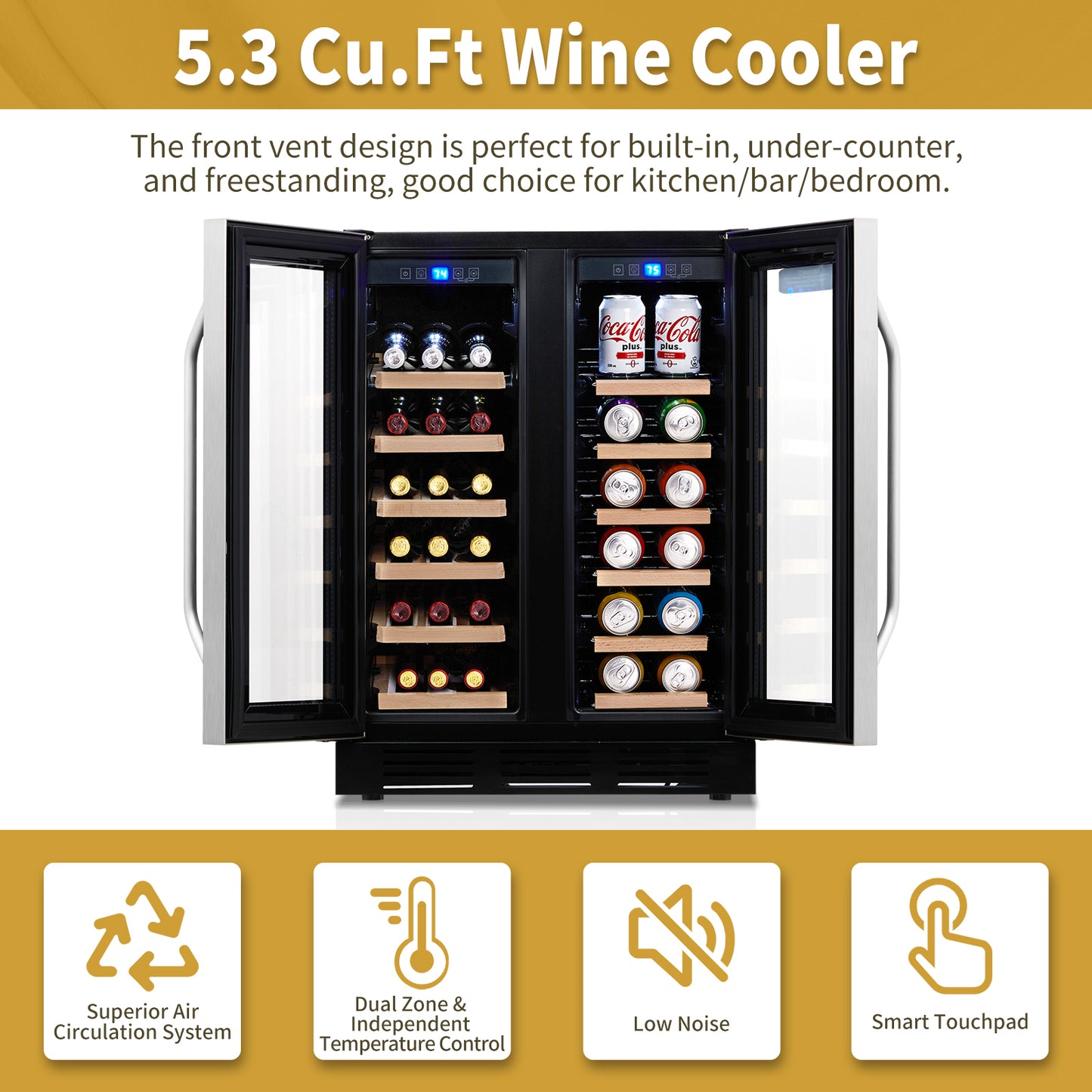 Dual Zone Wine and Beverage Refrigerator