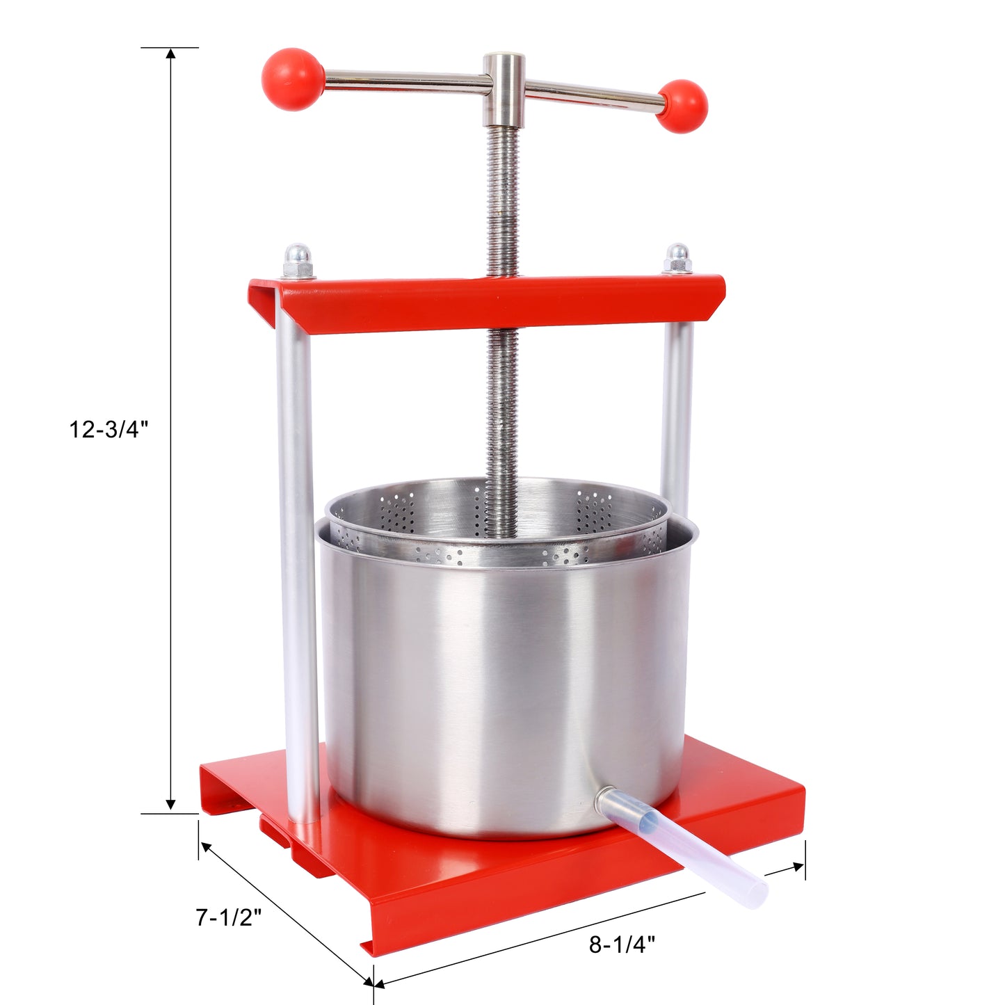 Fruit Wine Manual Press - 0.53 Gallon Stainless Steel