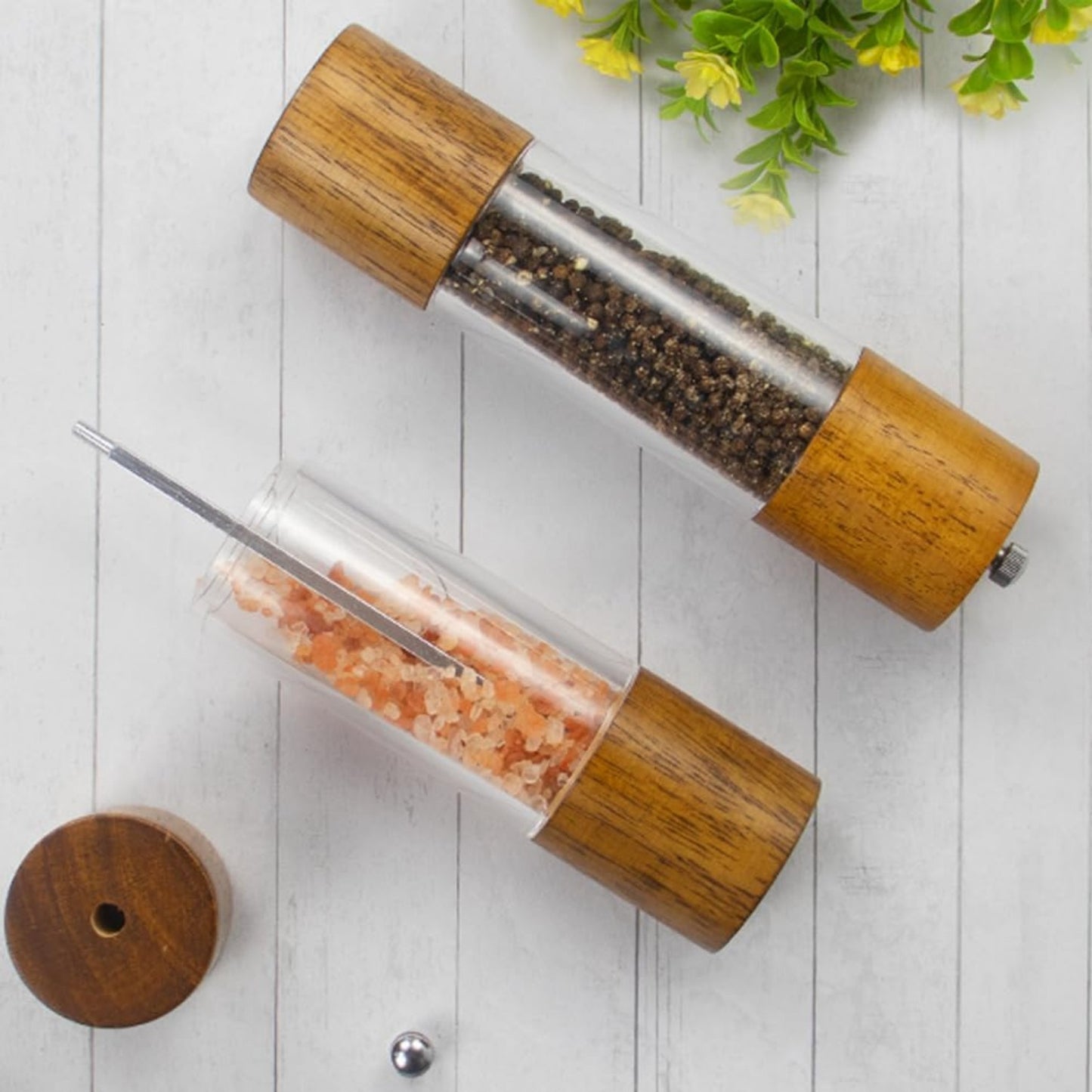 2 Packs Premium Acrylic Salt and Pepper Mill Set