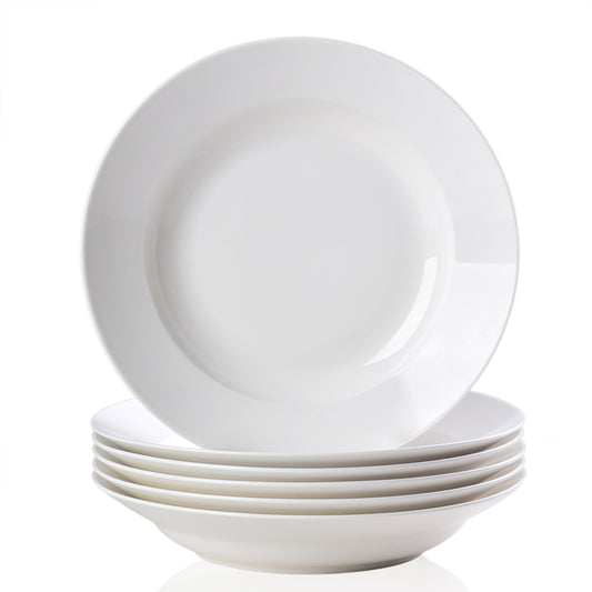White Dinner Plates Set of 6 - Smooth Glaze