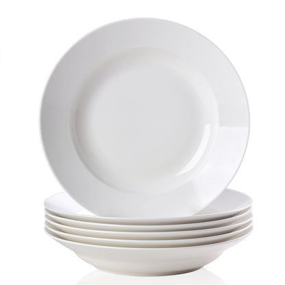 White Dinner Plates Set of 6 - Smooth Glaze