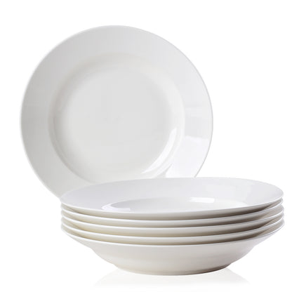 White Dinner Plates Set of 6 - Smooth Glaze