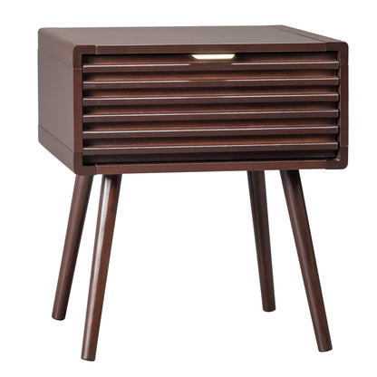 Wood Nightstand End Side Table