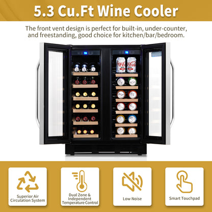 Dual Zone Wine and Beverage Refrigerator