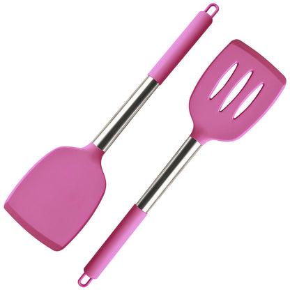Pack of 2 Silicone Spatula Set (Pink)