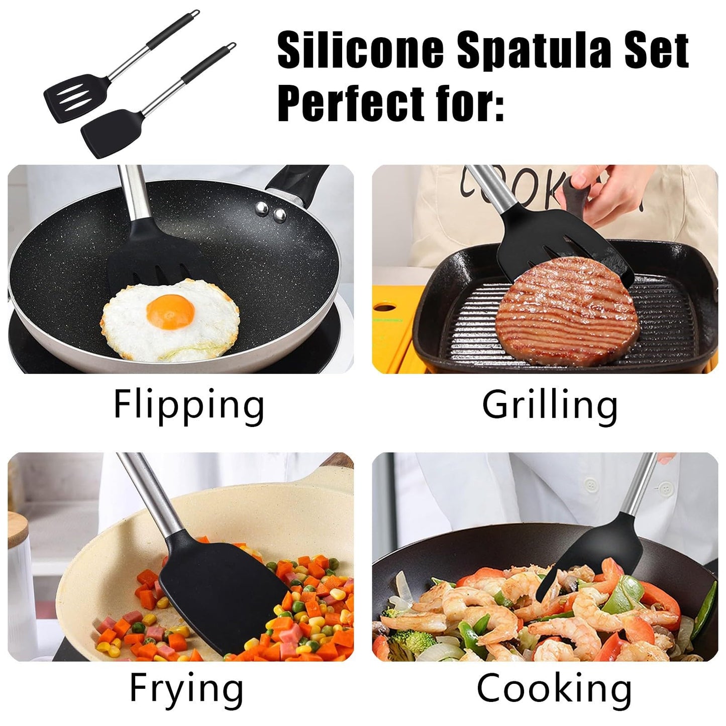 Pack of 2 Silicone Spatula Set (Pink)