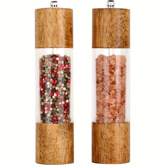 2 Packs Premium Acrylic Salt and Pepper Mill Set