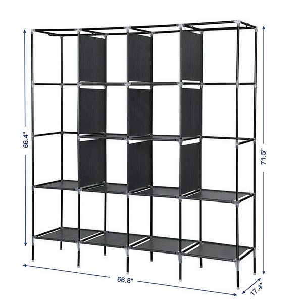 67" Clothes Closet Portable Wardrobe